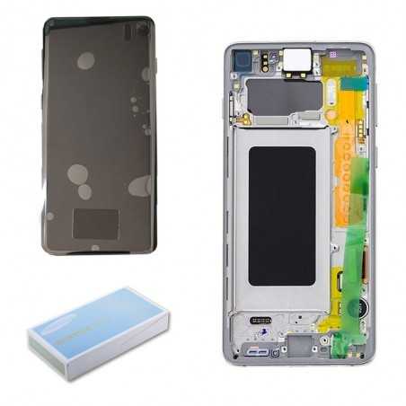 Samsung SERVICE PACK Display LCD ORIGINALE + Frame Per Galaxy G973 S10 | Prism White Bianco