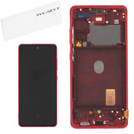 Samsung SERVICE PACK Display LCD ORIGINALE + Frame Per Galaxy S20 FE G780F G781 | Cloud Red Rosso | NO ANTENNA 5G