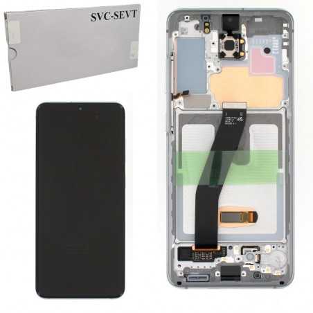 Samsung SERVICE PACK Display LCD ORIGINALE + Frame (SENZA CAMERA) Per Galaxy S20 SM-G980 - S20 5G SM-G981 | BIANCO