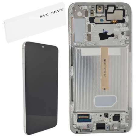 Samsung SERVICE PACK Display LCD ORIGINALE + Frame Per Galaxy S906 S22 Plus 5G | Bianco