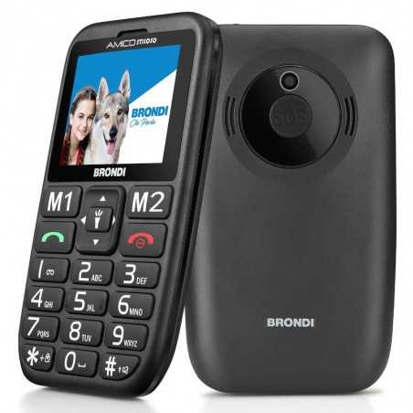 BRONDI Stiloso Telefono Cellulare Senior DualSim Controllo Remoto | Nero