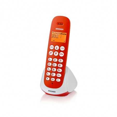 BRONDI ADARA Telefono Cordless Grande Display Retroilluminato Menù Intuitivo | Rosso e Bianco