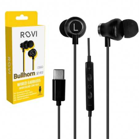 Rovi BULLHORN SE-913 Auricolari a filo Type-C Neri