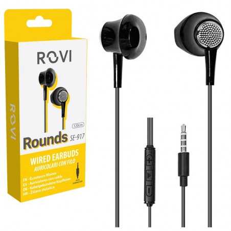 Rovi ROUNDS SE-917 Auricolari a filo Jack 3,5mm Neri