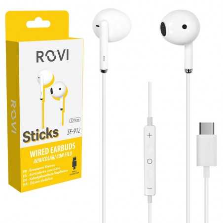 Rovi STICKS SE-912 Auricolari a filo Type-C Bianco