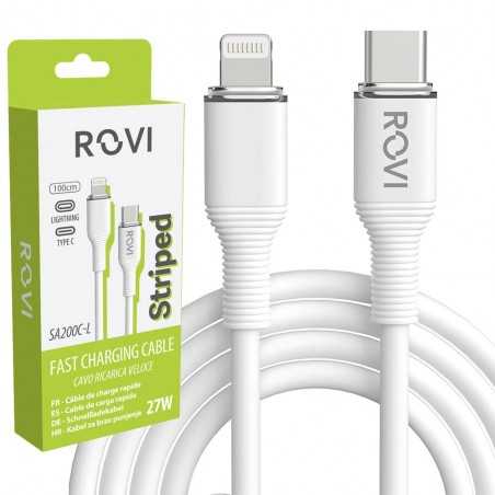 Rovi STRIPED S200C-L Cavo in PVC da Type-C a Lightning (100cm)