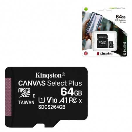 Kingston Canvas Select Plus MicroSd HC SDCS2/16/32GB MicroSdXC SDCS2/64/128/256/512GB CL 10 100MB/s