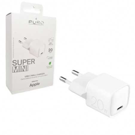 Puro Super Mini Caricabatterie Da Rete USB-C 20W Fast Charger Power Delivery | Bianco