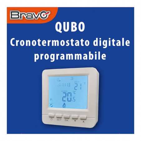 Bravo Cronotermostato QUBO Digitale Programmabile per Dispositivi di Riscaldamento o Condizionamento