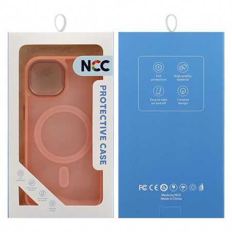 NCC A0004 Golden Shield Frosted Three-in-One Magnetic Suction Protective Case For Apple iPhone 14 Pink