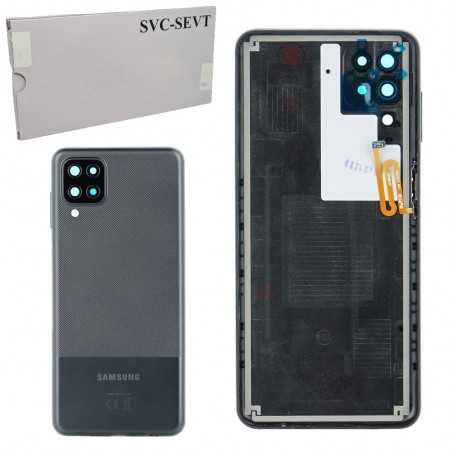 Samsung Back Cover Originale Service Pack con Camera Frame per Galaxy A12 SM-A125F SM-A127F | Nero