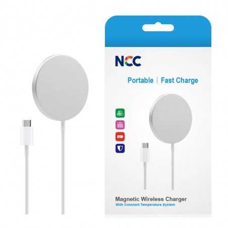 NCC CaricaBatterie Wireless Caricatore Magnetico Portatile Fast Charge | Bianco W10