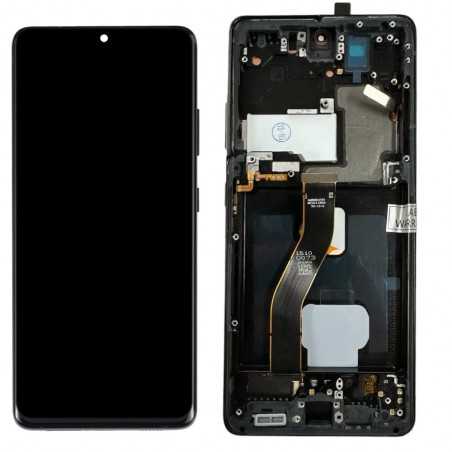 Display LCD SOFT OLED (FULL SIZE) + Frame Per Samsung Galaxy S21 Ultra 5G SM-G998 Nero