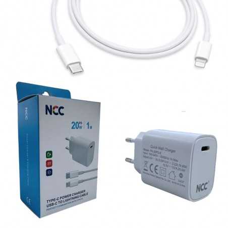 NCC Carica Batterie da Rete 20W USB-C + cavo