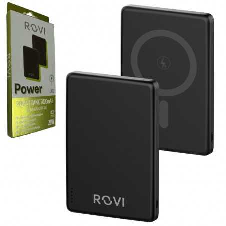 ROVI Power Bank LX12 5000 mAh Caricabatterie MagSafe Portatile 20W Wireless | Nero