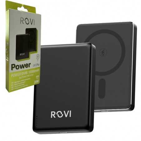 ROVI Power Bank LX12 Plus 10000 mAh Caricabatterie MagSafe Portatile Wireless | Nero