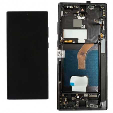 Display LCD OLED (FULL SIZE) + Frame Per Samsung Galaxy S22 Ultra SM-S908 Nero