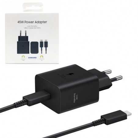 Samsung Carica Batterie + Cavo 5A 1.8M USB-C a USB-C Super Fast Charging 45W 2.0 T4511X |Nero