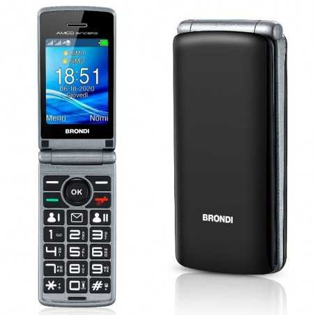 BRONDI AMICO SINCERO Cellulare Senior DualSim Bluetooth 2.1 | Nero