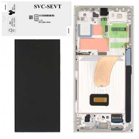 Samsung SERVICE PACK Display LCD ORIGINALE + Frame Per Galaxy S23 Ultra 5G S918 | Cream / Beige