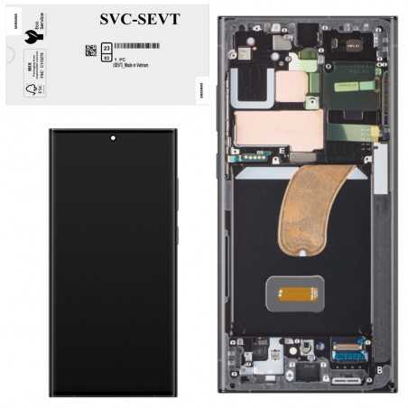 Samsung SERVICE PACK Display LCD ORIGINALE + Frame Per Galaxy S23 Ultra 5G S918 | Nero