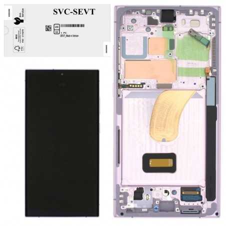 Samsung SERVICE PACK Display LCD ORIGINALE + Frame Per Galaxy S23 Ultra 5G S918 | Lavender / Light Pink