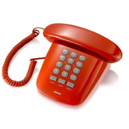 Brondi SOLE Telefono Fisso Design Retrò Comoda Impugnatura per il Trasporto | Rosso