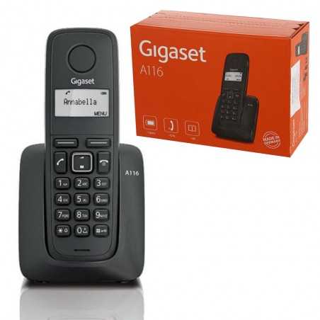 Gigaset Telefono Cordless A116 ECO Mode Plus Zero Radiazioni | Nero