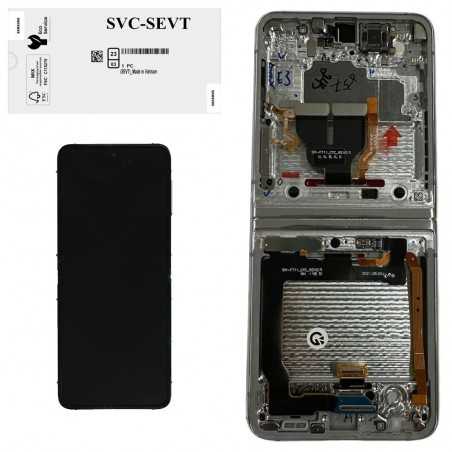 Samsung SERVICE PACK Display LCD ORIGINALE + Frame Per Galaxy Z Flip 3 5g 2021 F711 NO CAM | SILVER INNER