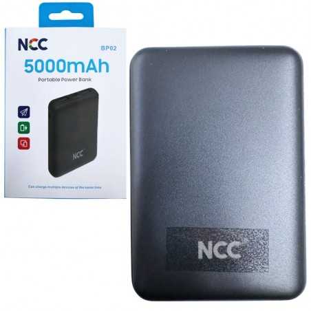 NCC Power Bank 5000mAh Mini Caricabatterie Portatile Compatto | Nero BP02