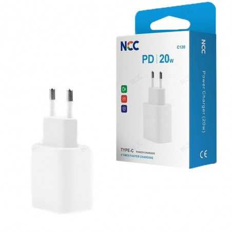 NCC-C120 CaricaBatterie da Rete 20W USB-C Fast Charger Power Delivery | Bianco