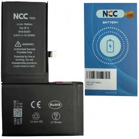 NCC T600 Batteria Compatibile per Apple iPhone X | TI Chip - 2716mAh