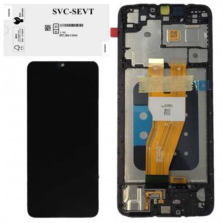 Samsung SERVICE PACK Display LCD ORIGINALE + Frame Per Galaxy A055 A05 2023 | Nero