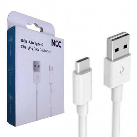 NCC Cavo di Ricarica da USB-A a USB-C 20W in PVC Ultra Resistente | 1 Metro Bianco