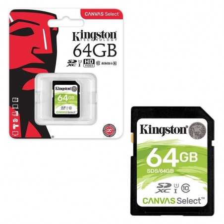 Kingston SDS Canvas select Scheda SD UHS-I Classe 10 64gb