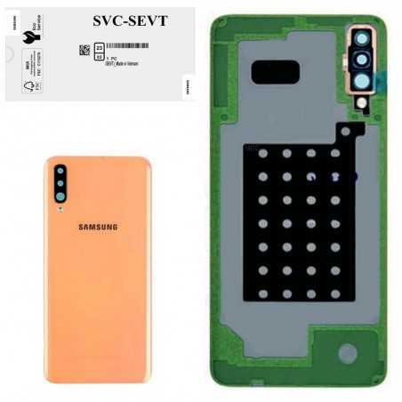 Samsung Back Cover Originale Service Pack con Camera Frame per Galaxy A70 SM-A705 | Coral