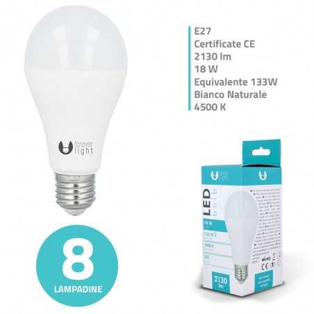 Bundle Fino a 20 Lampadine LED Bulb E27 A65 18W 2130lm Luce Calda - Luce Fredda - Luce Naturale