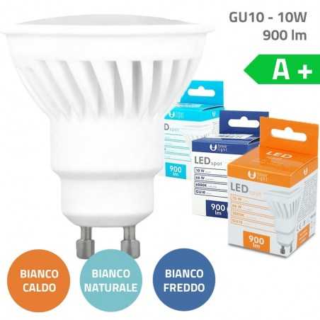 Bundle fino a 20pz Lampadine a LED GU10 10W 900lm Luce Bianca Calda Fredda Naturale IP22 in Ceramica