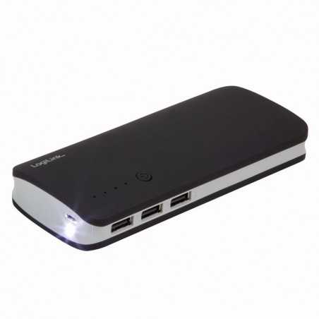 LogiLink Power Bank 10000mah PA0145 3x USB Con Torcia Nero