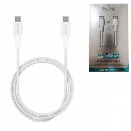 Puro Cavo in TPE PLAIN da USB Type-C a Type-C 2.0 - 1mt | Nero e Bianco