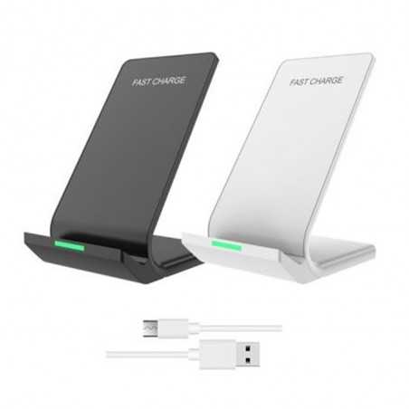 ROVI Wireless Charger Stand Caricabatterie Fast 15W Q20 Con Cavo da 1mt | Bianco e Nero