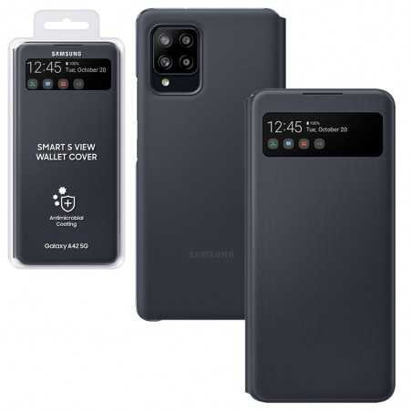 Samsung S View Wallet Cover EF-EA426P Per Galaxy A42 5G A426B | Bianco e Nero