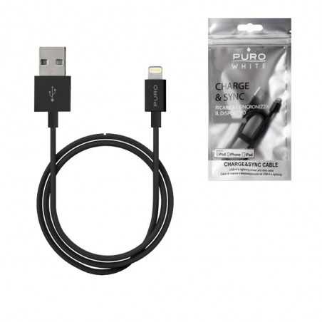 Puro White Lightning Cable 2,4A Mfi Black