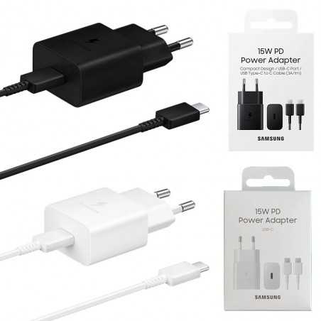 Samsung Caricabatterie Fast Charging (15W) con cavo da USB Type-C a USB Type-C EP-T1510X 