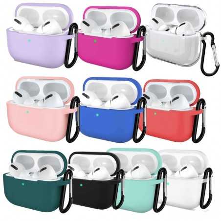 ROVI Case Custodia in Silicone Per AirPods Pro con Moschettone