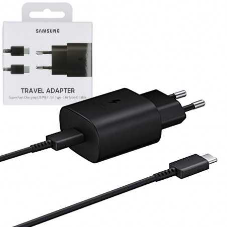 Samsung USB-C Adapter + Type-C Cable 25W EP-TA800X Charger in Blister | Black and white