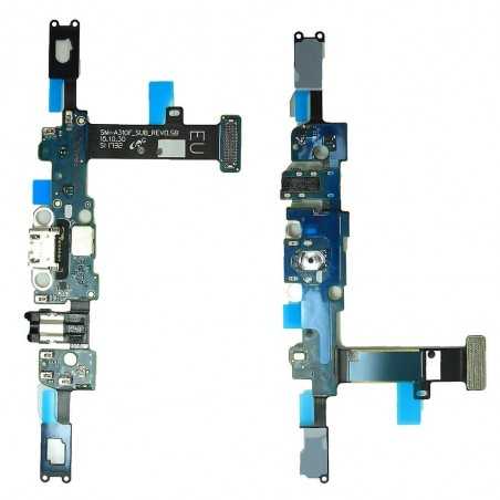 Samsung Original Micro USB Charging Connector with Microphone Flex Cable for Galaxy A3 2016 SM-A310