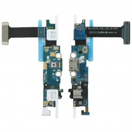 Samsung Original Micro USB Charging Connector with Microphone Flex Cable for Galaxy S6 Edge SM-G925