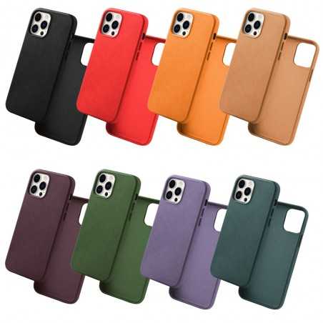 ROVI Leather Cover Custodia in Simil Pelle Con Interno Morbido Per iPhone 13 Pro