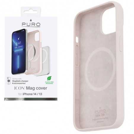 Puro Cover ICON MAG (Magsafe) Custodia in Silicone Flessibile Con Interno in Microfibra Per IPhone 14 e 13